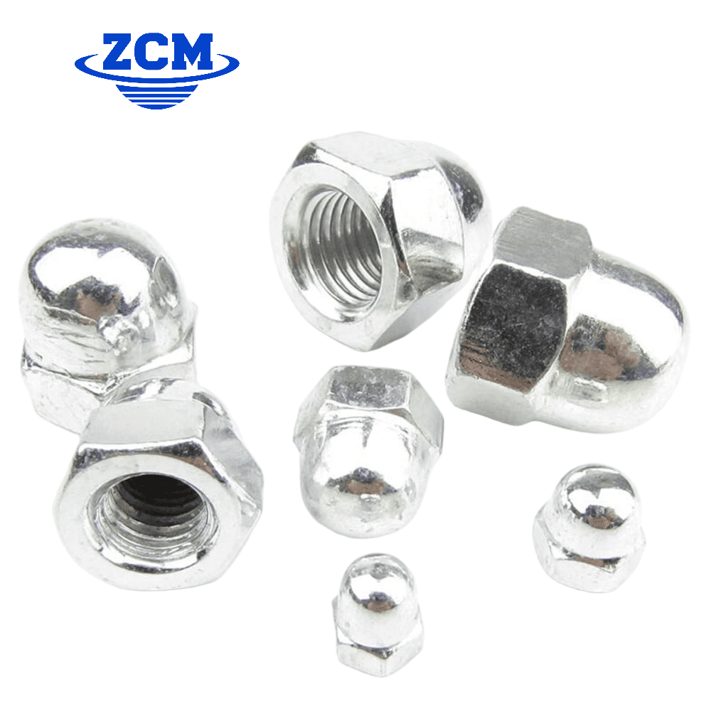 Assorted zinc plated acorn nuts in different sizes by ZCM