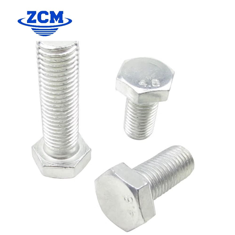 Three zinc plated hex bolts in different sizes and angles by ZCM