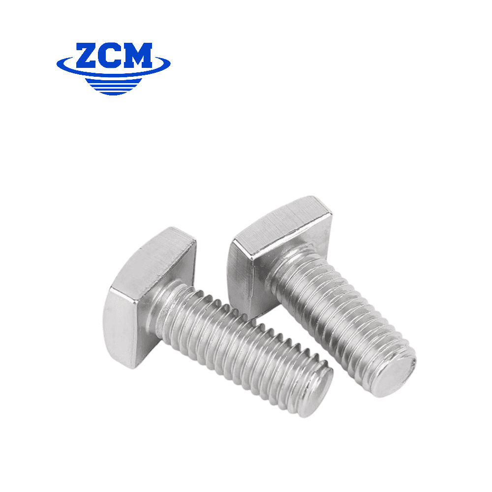 Two crossed square head bolts showing head profile by ZCM