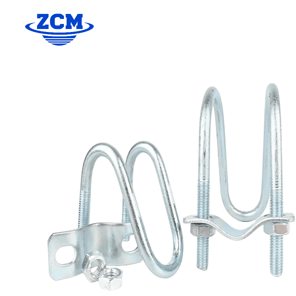 Zinc plated U-Bolts with mounting brackets and nuts by ZCM